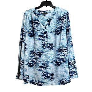 Zac & Rachel Tunic Top Womens 2X Multicolor Abstract Print Popover Blouse